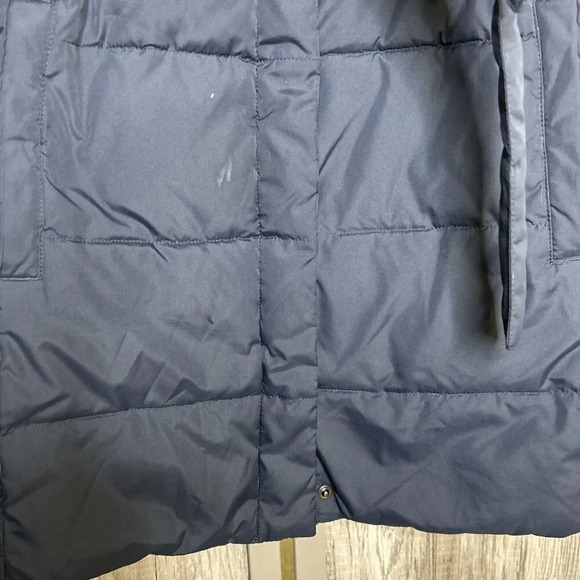 Crewcuts Girls Puffer Jacket Navy and Pink Hooded Long Pockets Size 8 - Picture 8 of 8